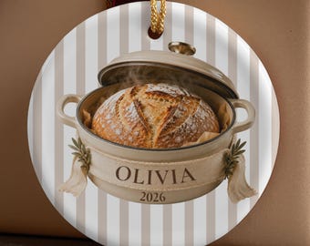 Custom sourdough ornament, sourdough gift, Christmas baker ornament personalized, bread lover gift for baker, homemaker gift for mom