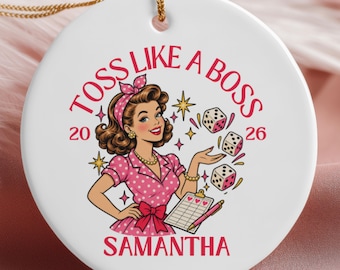 Custom bunco ornament, bunco lover gift, Christmas bunco ornament personalized, bunco game night gifts, personalizable bunco group gift