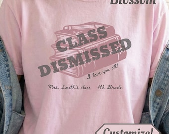 Camiseta personalizada para profesores de fin de curso, último día de clase, camiseta personalizada para profesores, fin de curso, camiseta de verano, feliz último día