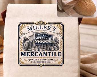 Vintage sourdough bags, custom cotton bread bags for sourdough, bread lover gift, modern farmhouse bread bags sourdough gifts for baker