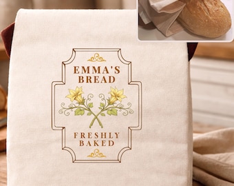 Fall custom sourdough bread bag, autumn host gift for bread lover, fall gift for host, farmhouse kitchen fall décor, custom sourdough gift