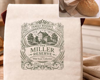 Vintage sourdough bags, custom cotton bread bags for sourdough, bread lover gift, modern farmhouse bread bags sourdough gifts for baker