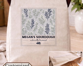 Bolsas personalizadas para masa madre, bolsas de algodón para pan, bolsas para masa madre, bolsas personalizadas para amantes del pan, estética de cocina rústica, bolsa cottagecore