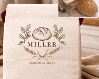 Fall custom sourdough bread bag, autumn host gift for bread lover, fall gift for host, farmhouse kitchen fall décor, custom sourdough gift