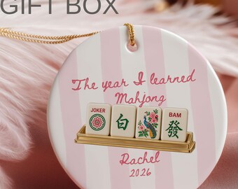 Custom mahjong lover ornament, mahj gifts mahjong friend gift exchange, game night gifts personalized mahjong group gift for mahjong friend