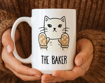Cute cat coffee mug for bread baker sourdough coffee cup gift for bread lover mug sourdough gifts vintage cottagecore gift for mom