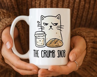 Cute cat coffee mug for bread baker sourdough coffee cup gift for bread lover mug sourdough gifts vintage cottagecore gift for mom