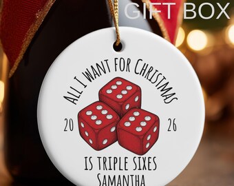 Custom bunco ornament, bunco lover gift, Christmas bunco ornament personalized, bunco game night gifts, personalizable bunco group gift