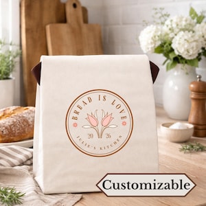 Personalized sourdough bags cotton bag for bread bags for sourdough custom bags for bread lover gift bread bags gift for mom custom bag