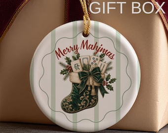 Mahjong lover ornament, mahj gifts hostess mahjong friend gift exchange, game night gifts Christmas mahjong group gift for mahjong friend