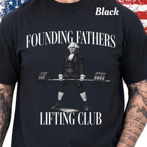 Camiseta George Washington levantamento terra, camiseta dos pais fundadores, cores confortáveis, EUA, 250º aniversário, camiseta engraçada com meme, camiseta gráfica americana.