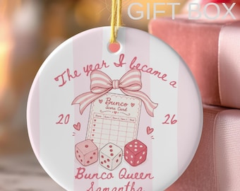 Custom bunco ornament, bunco lover gift, Christmas bunco ornament personalized, bunco game night gifts, personalizable bunco group gift