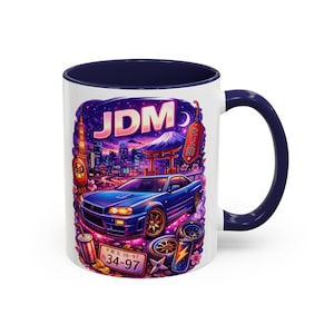 JDM Skyline Racing Artwork Coffee Mug | Accent Handle and Interior