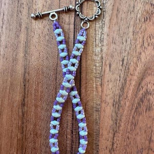 Light Green Hand Woven Super Duo Beaded Bracelet | Toggle Clasp