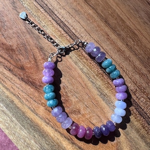 Dyed Jade Bracelet | Adjustable | Stainless Steel
