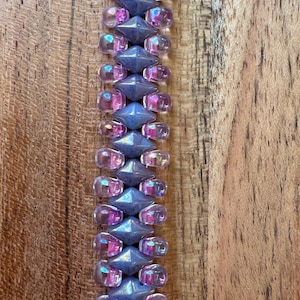 Hand Woven Czech & Miyuki Drop Beaded Bracelet | Stainless Steel Lobster Clasp + Chain