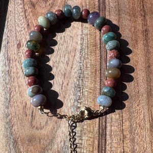 Multicolor Jade & Sandstone Bracelet | PVD
