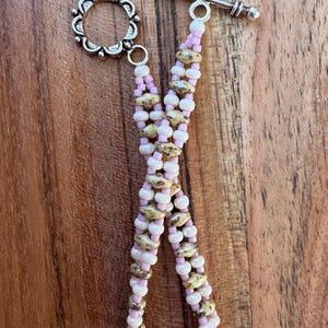 Hand Woven Super Duo Beaded Bracelet | Toggle Clasp