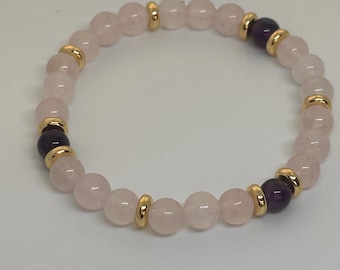 Rose Quartz Mala Bracelet- Meditation Jewelry Gift for Love