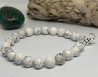Natürliches weißes Howlith Mala Armband - Meditationsschmuck für Inneren Frieden, Erdung und Beruhigung
