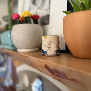 Ceramic Coffee Mug 6 oz | Tea Cup | Gifts for Coffee Lovers | Espresso Shot | Animal Art | Duck Lucky Cup | Pottery Home Decor
