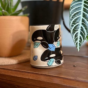 Ceramic Coffee Mug 16 oz | Tea Cup | Gifts for Coffee Lovers | Special Gift | Animal Art | Large Orca Whale Cup | Pottery Home Decor