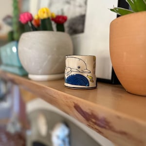Ceramic Coffee Mug 6 oz | Tea Cup | Gifts for Coffee Lovers | Espresso Shot | Animal Art | Dolphin Lucky Cup | Pottery Home Decor