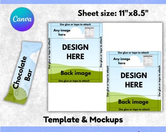 Schokoladenriegel Wrapper Vorlage, Party Favor, Candy Bar Wrapper, Canva bearbeitbar, Schokolade Wrapper Etikett, Party Favor Wrapper, ziehen und ablegen