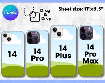 iPhone 14 Case Template Bundle, Phone Case 14 Template, 14 Pro Case Sublimation Template, 14 Pro Max Template, Canva Editable Phone Case