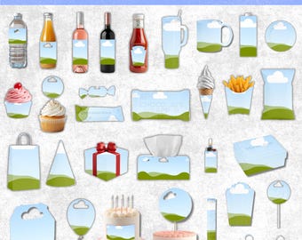 50+ Canva Party Favor Mockup Bundle, Editable Packaging Mockups for Chocolate Bar, Juice Pouch, Chip Bag & Water Bottle, DIY Party Template