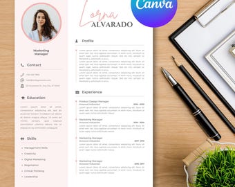 Canva Resume Template | Resume Template with Cover Letter | Modern | CV Resume | Resume Template | Professional Resume | Instant Download