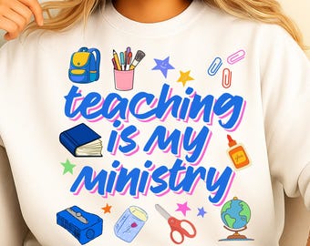 Teaching Is My Ministry PNG, Teacher PNG, Dainty PNG, Lace Png, Girly Png, Grandmillennial Png, Doodle Png, School Png
