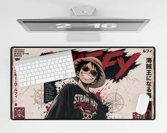 One piece Luffy Straw Hat Pirate Desk Mat | Anime Gaming Mouse Pad