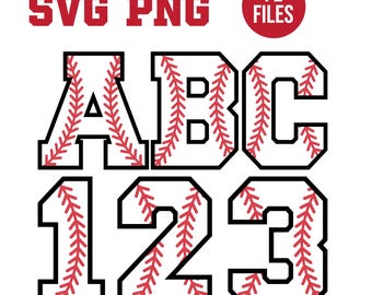 Baseball Font Svg, Baseball Team Svg, Baseball Mom Svg, Softball Svg, College Alphabet, Varsity Letters, Silhouette, Cut File Cricut, Png