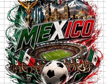 Mexico Soccer PNG tshirt, Mexican Football Graphics Colorful trendy, World Cup Fan Designs, Futbol Lover Sublimation  Digital Download
