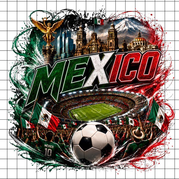 Mexico Soccer PNG tshirt, Mexican Football Graphics Colorful trendy, World Cup Fan Designs, Futbol Lover Sublimation  Digital Download