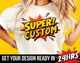 Personalized Superhero Shirt, Superhero Birthday Shirt, Custom Birthday Comic Shirt, Superhero Dad Shirt, Custom Boy Shirt, Custom Girl Tee