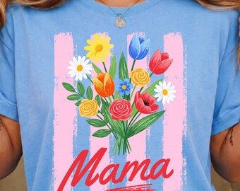 Striped Wildflowers Mama Bundle Png, Trendy Ditsy Floral Mama Png, Floral Grandma Png, Preppy Gigi Nana Png, Mimi Motherhood Png