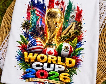 Wereldkampioenschap voetbal 2026 VS Canada Mexico voetbal ontwerp voetbalfanshirt PNG FIFA 2026 trofee grafisch sublimatie ontwerp digitale download