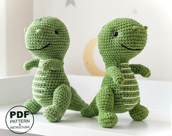 T-Rex Dinosaur Crochet Pattern PDF. Knitted Toys. Amigurumi. Easy Dino Pattern.
