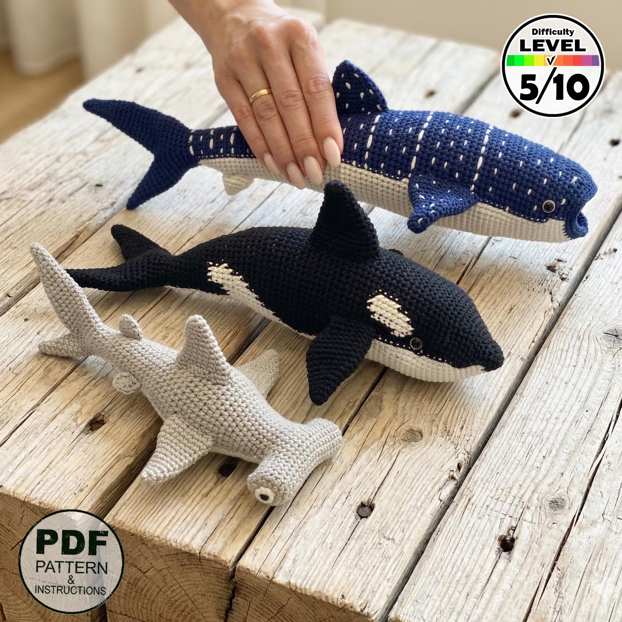25 Whale Shark Crochet Patterns for Ocean-Loving Makers 11 Ocean Animals Crochet Pattern Set. (Whale Shark