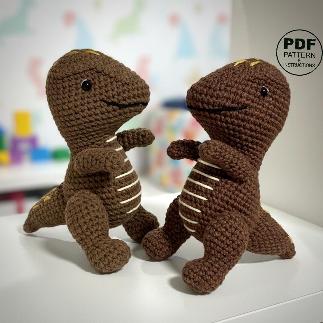 Raptor Dinosaur Crochet Pattern PDF. Dino Amigurumi. Low Sew. - Etsy