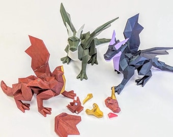 Rompecabezas de dragón magnético impreso en 3D