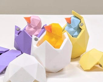 Rompecabezas magnético de pollito y huevo impreso en 3D