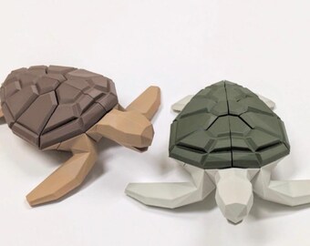 Rompecabezas magnético de tortuga impreso en 3D