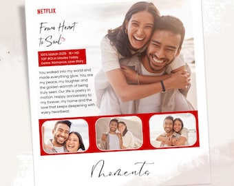 Personalisierte Fotocollage im TV-Format | Jubiläumsgeschenk (Canva Template)