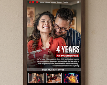 Foto-Collage im Lila-Stil | Individuell angefertigtes Jubiläumsgeschenk (Canva Template)