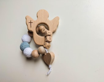 Angel Christening Gift - Personalised Baptism Souvenir - Baby Keepsake