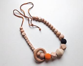 Collar personalizado para mamá con temática de lactancia - Collar de ganchillo con nombre - Elige tus colores