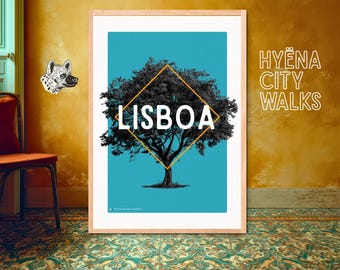 Cartel de viaje de Lisboa: Portugal Wall Art Giclée Print